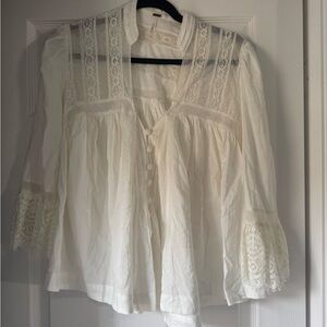 Free People Cream Lace Blouse size XS